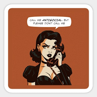 Comic antisocial don't call Sticker